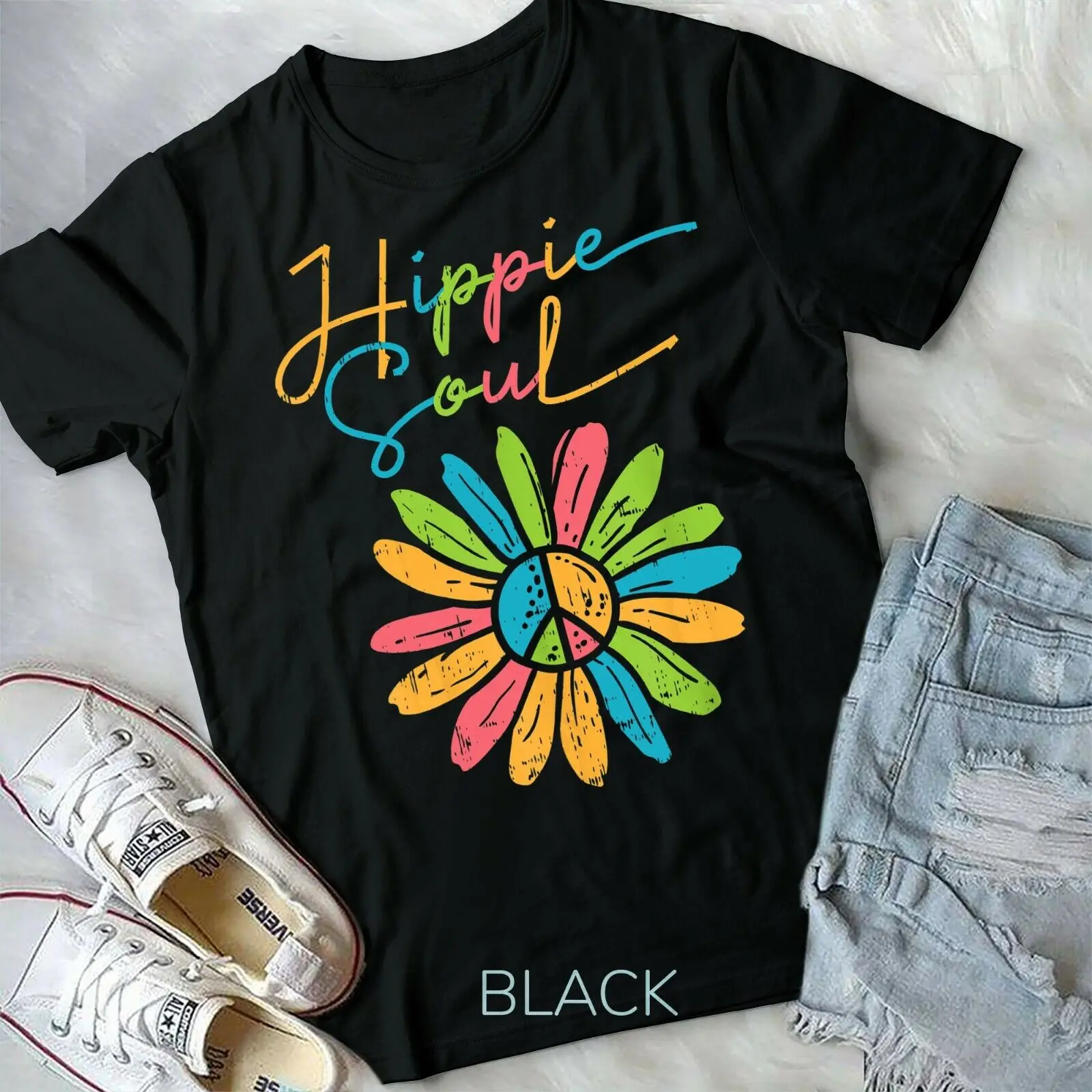 

Hippie Soul Peace Flower Retro Floral Hippi Hippy Women Unisex & Youth T-shirt