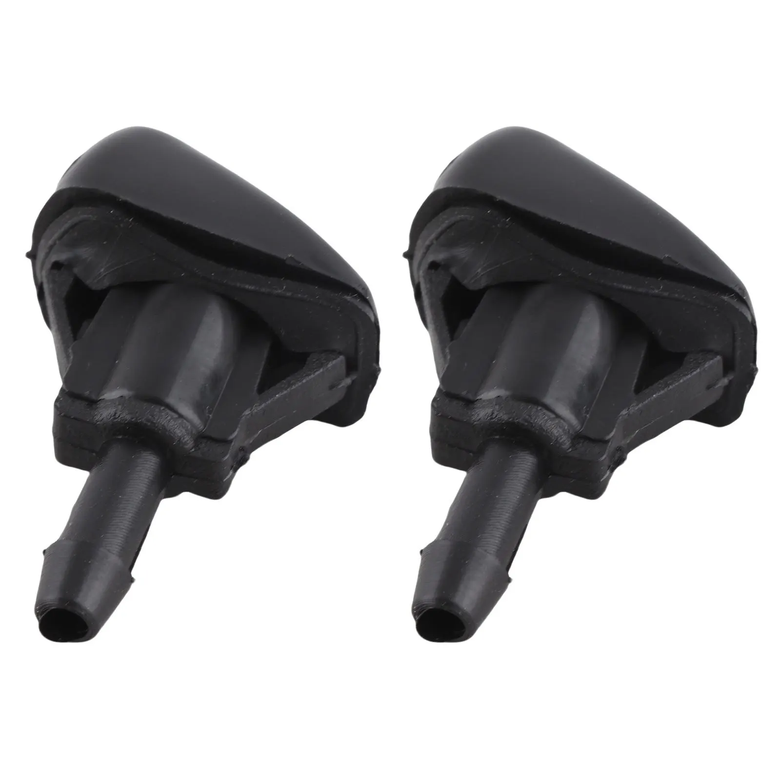 2pcs Front Windshield Nozzle Black ABS High Strength Windscreen Washer Jet