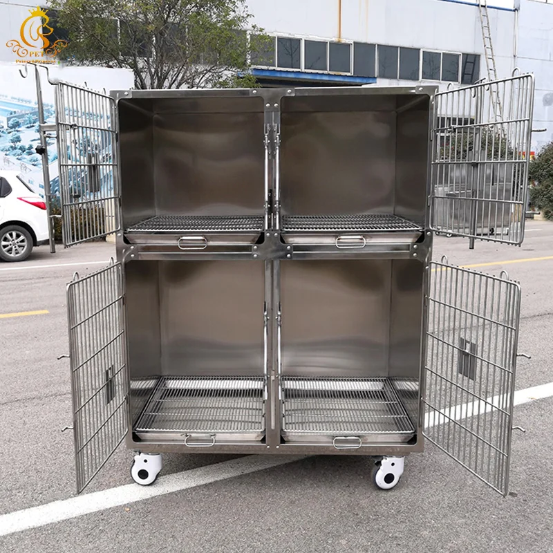 Medical 304 Stainless Steel Medical Equipment Pet Cage Veterinary Instrument Waterprooh