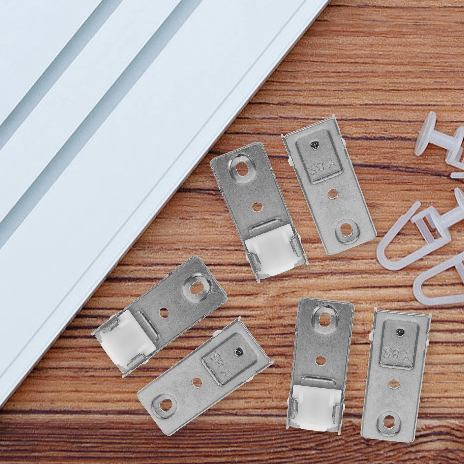 

6pcs Stainless Steel Curtain Top Code Mounting Clips For Window Rail Installation Durable Metal Hardware Brackets