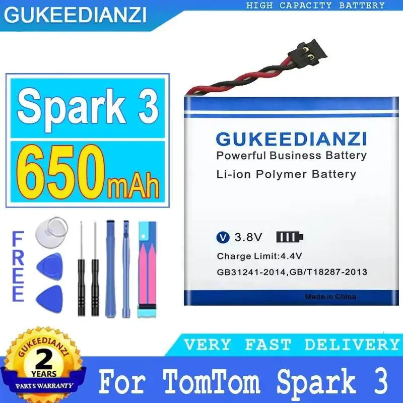 

High-Efficiency Watch Battery For Tomtom Spark 3 332727 High-Capacity 650Mah