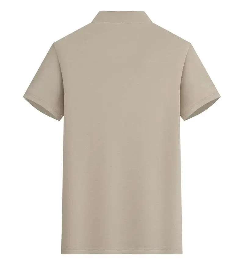 Fashion New Stand Collar Short Sleeve T-Shirt Pinhole Breathable Patchwork Customizable Logo Zipper Collar Casual Sports Top