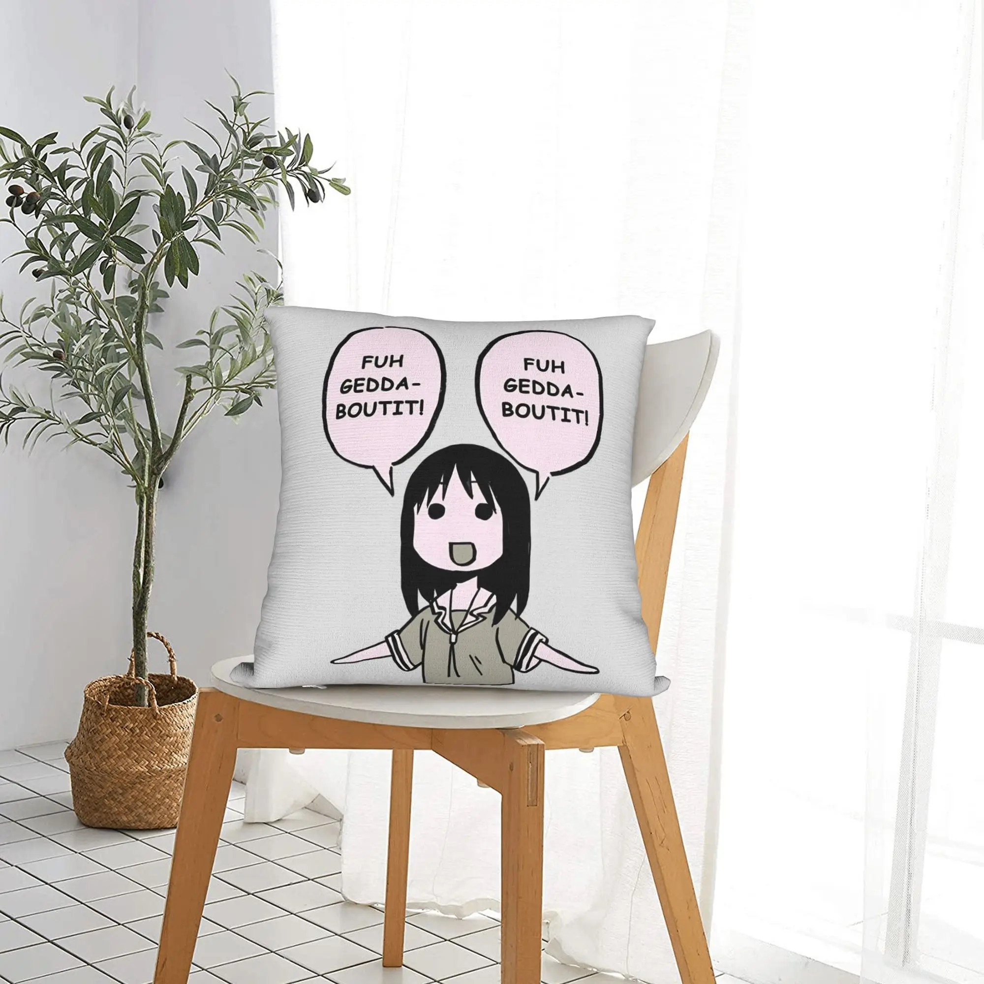 I draw fuhgeddaboutit Osaka Azumanga Daioh  Square Pillow Case  Cushion Cover Creative Polyester Decor Pillowcase for Home 18