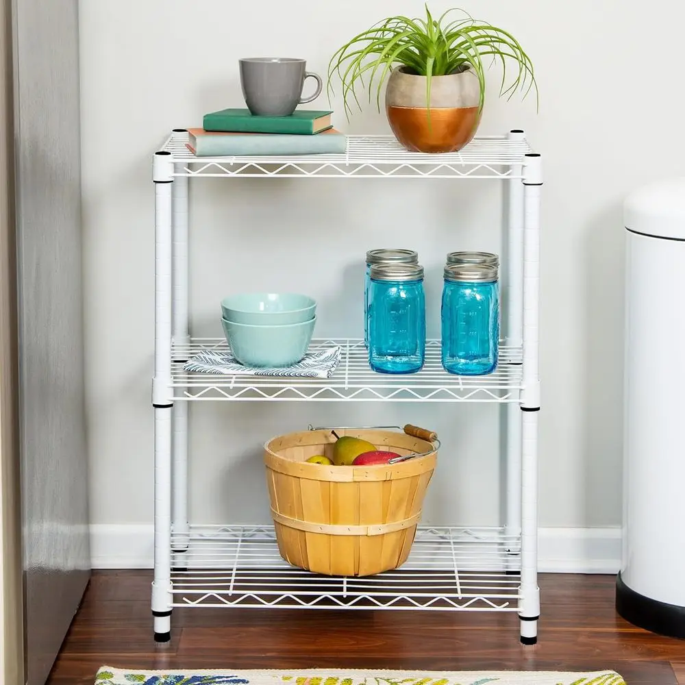 Support de rangement en métal blanc à 5 niveaux, étagères réglables, capacité de 250 lb, 18x24x72