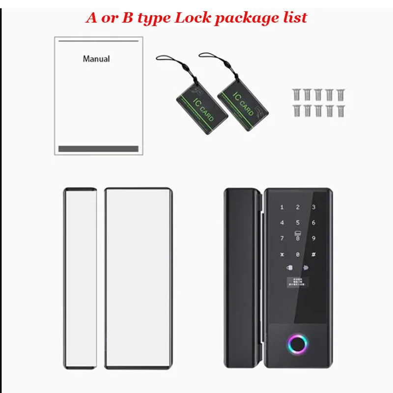 Smart Fingerpritn Lock For Slide Office Glass Door Swing Gate Lock Optional Tuya Wifi TTLOCK APP Control Digital Lock