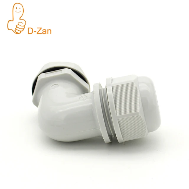 M16 Cable Gland, 90 Degree Waterproof IP68 Nylon Joint Adjustable Locknut for 6mm-10mm Dia Cable Wire