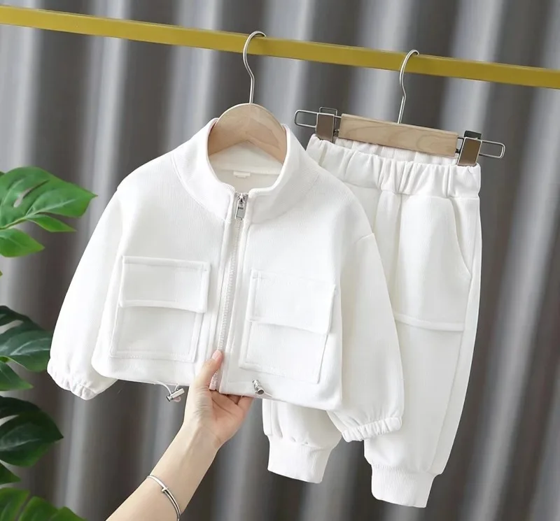Baby-Mädchen 2-teilige Trainingsanzüge RAISE Herbst Einfarbige Kinder-Mädchen Reißverschluss-Jackenanzüge Lässige Kleinkind-Mädchen Hosen Kleidung Outfits – Detail 10