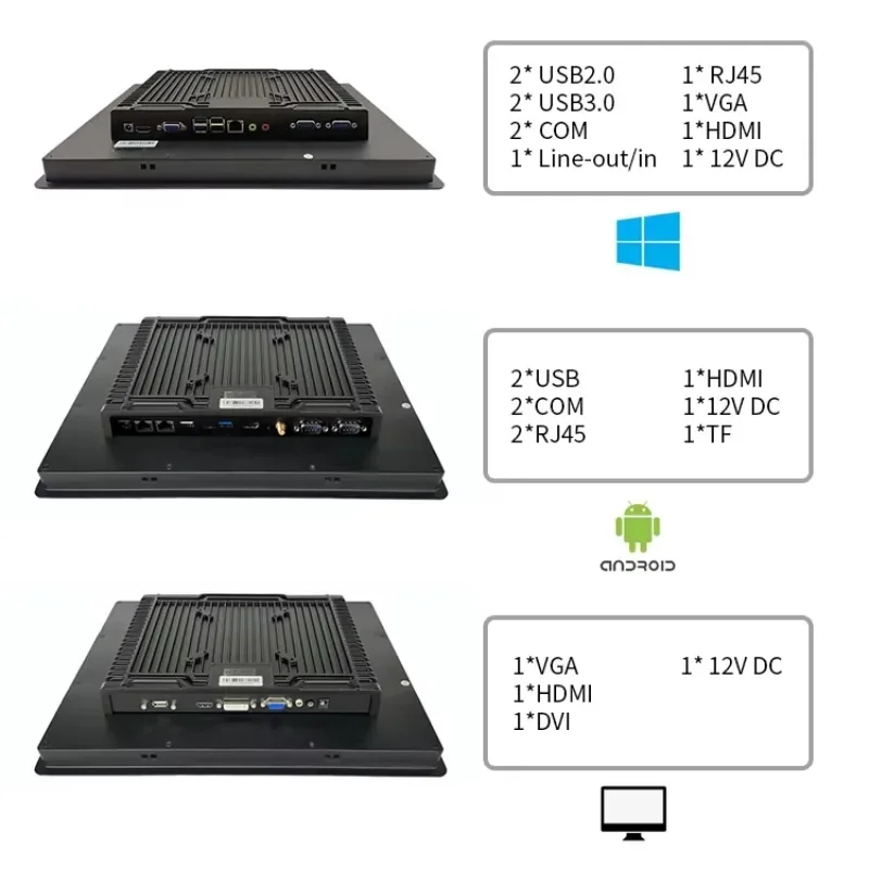 10.1 11.6 13.3 15.6 Embedded Tablet Computers Rugged IP65 Waterproof Lcd Monitor Fanless All In One Industrial Touch Panel Pc