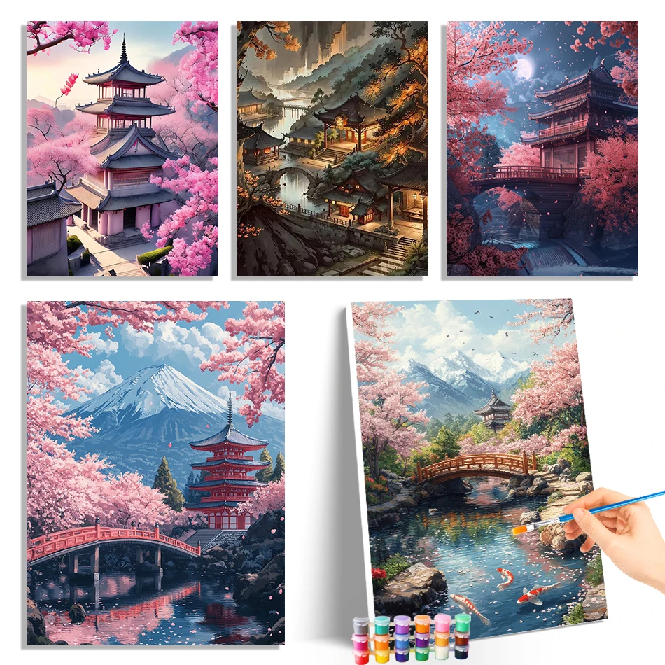 

GATYZTORY Oil Painting By Numbers Retro Attic Scenery Crafts Supplies Adults Paint Kit Color Markers Markers By Numbers Diy Set