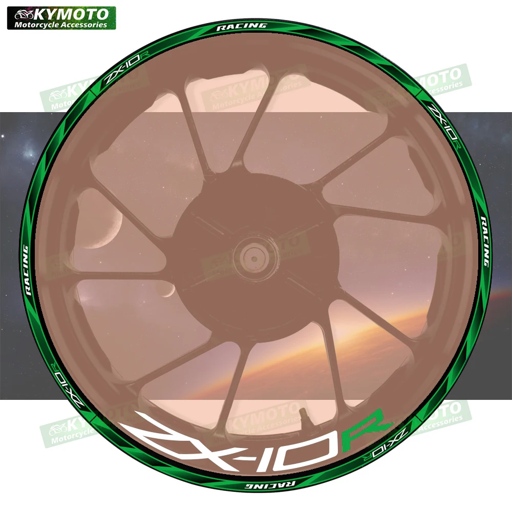 

Аксессуары для мотоциклов ZX-10R ZX10R, 17-дюймовые наклейки на передние и задние колеса, обтекатель ступицы, модифицированные светоотражающие наклейки на обод колеса