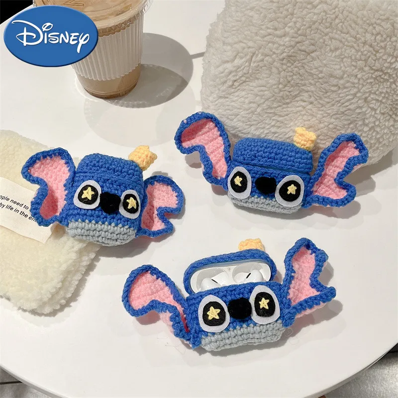 

Трикотажный милый защитный чехол Disney Stitch AirPods Pro Airpods 1/2/3 поколения беспроводные Bluetooth наушники плюшевый чехол для хранения