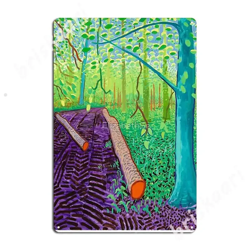 Pop Artist David Hockney Arrival Of Spring, Two Logs, Metal Signs Club Bar Cinema Living Room create Tin sign Posters