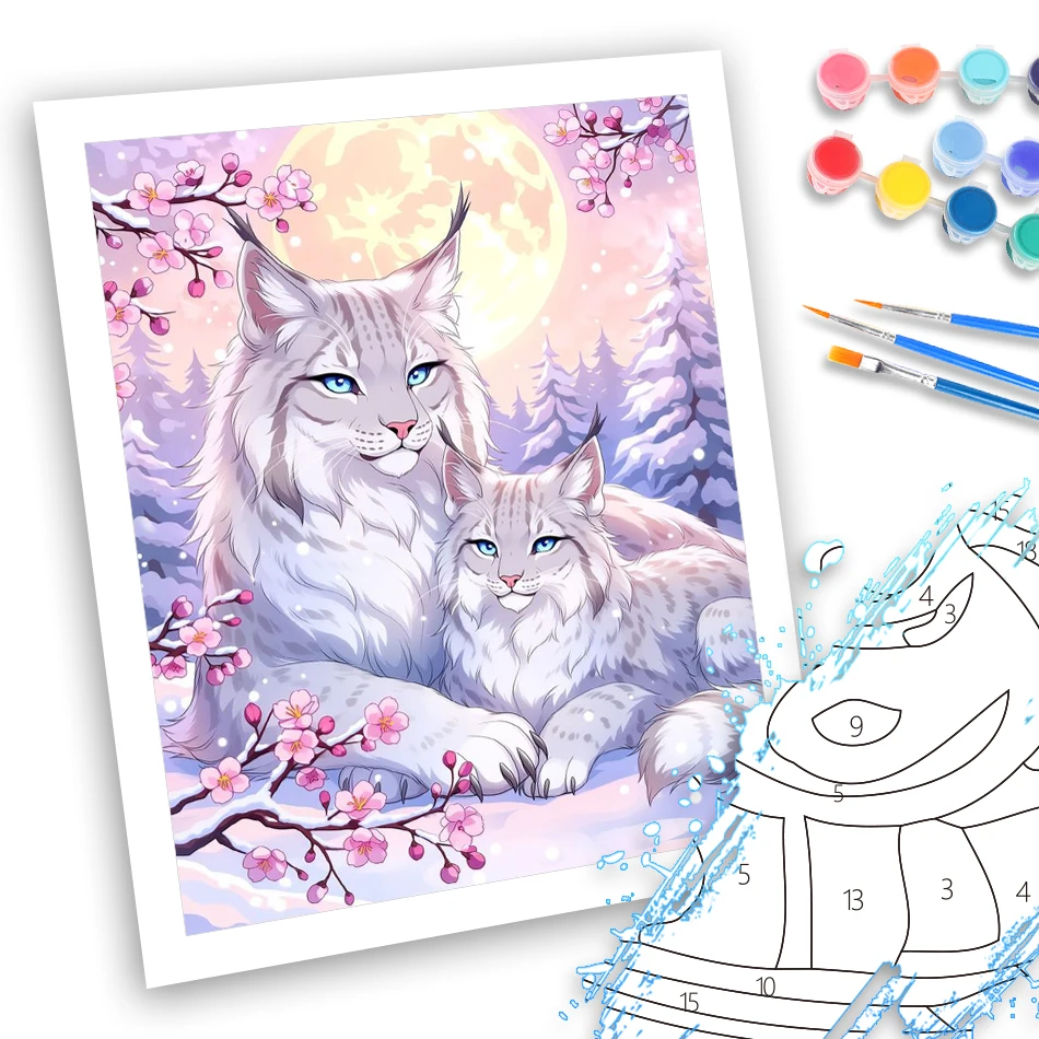 GATYZTORY Paint By Numbers On Canvas Diy Color Markers Paint Pictures By Numbers white cat Vintage Home Decor Paintings To Paint