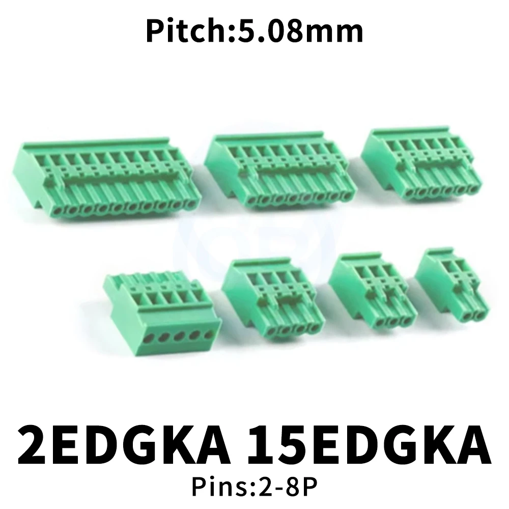 (10 pcs) KF 2EDGKA-5.08mm 2P 3P 4P 5P 6P 7P 8P Plug-In Connector Terminal Block Plug 15EDGKA 5.08 Pitch KF2EDGKA-5.08 2~8Pin
