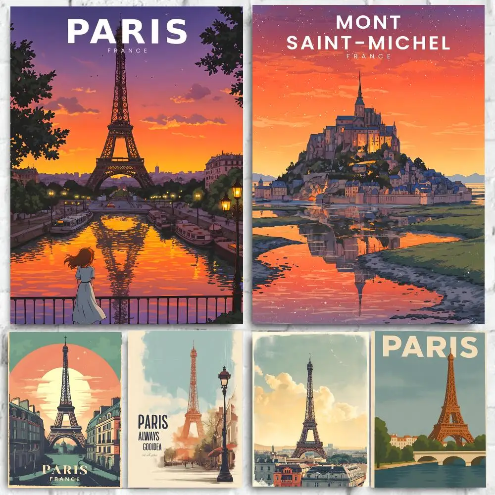 Landmark Eiffel Tower Poster High-quality wall art posters, suitable for home offices, bedrooms, and living rooms.