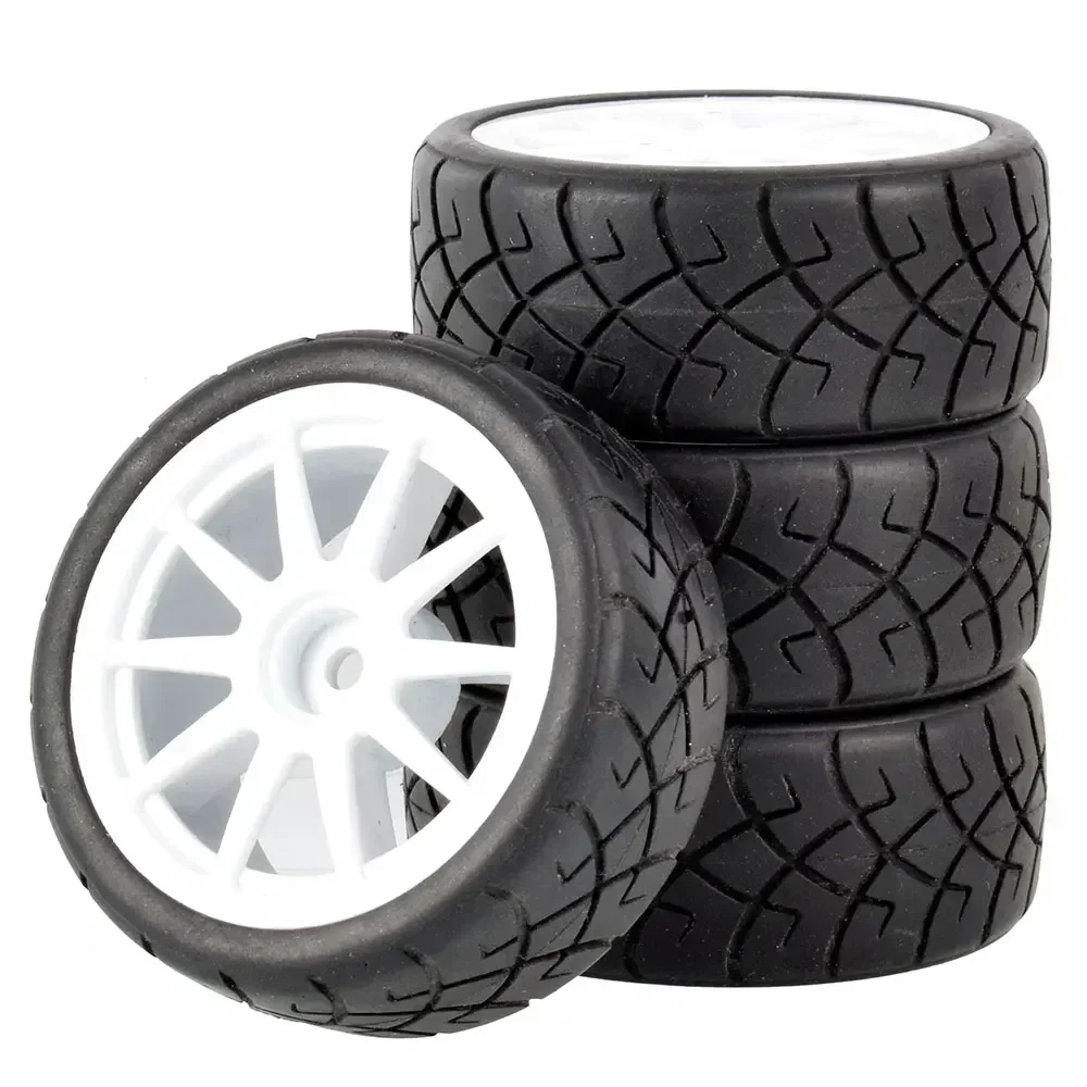 4 pezzi di pneumatici e ruote in gomma per auto RC, mozzo esagonale da 12 mm per WLtoys 144001   e pneumatico per auto 1/18 1/16 1/10