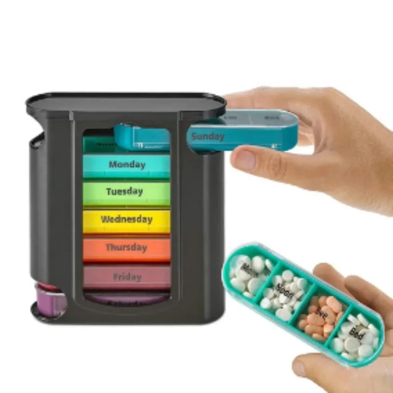 

Portable 7 Days Medicine Medical Pill Box 28 Grids Weekly Pill Case Storage Box Travel Medicine Box Holder Tablet Organizer