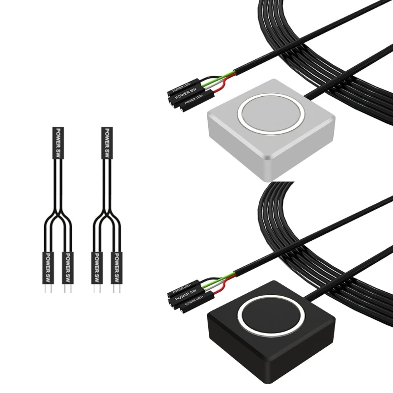 

Computer Power Button Extender Cord With Universal Compatibility For Office Home Desktop Setups No Tools Need 37JD