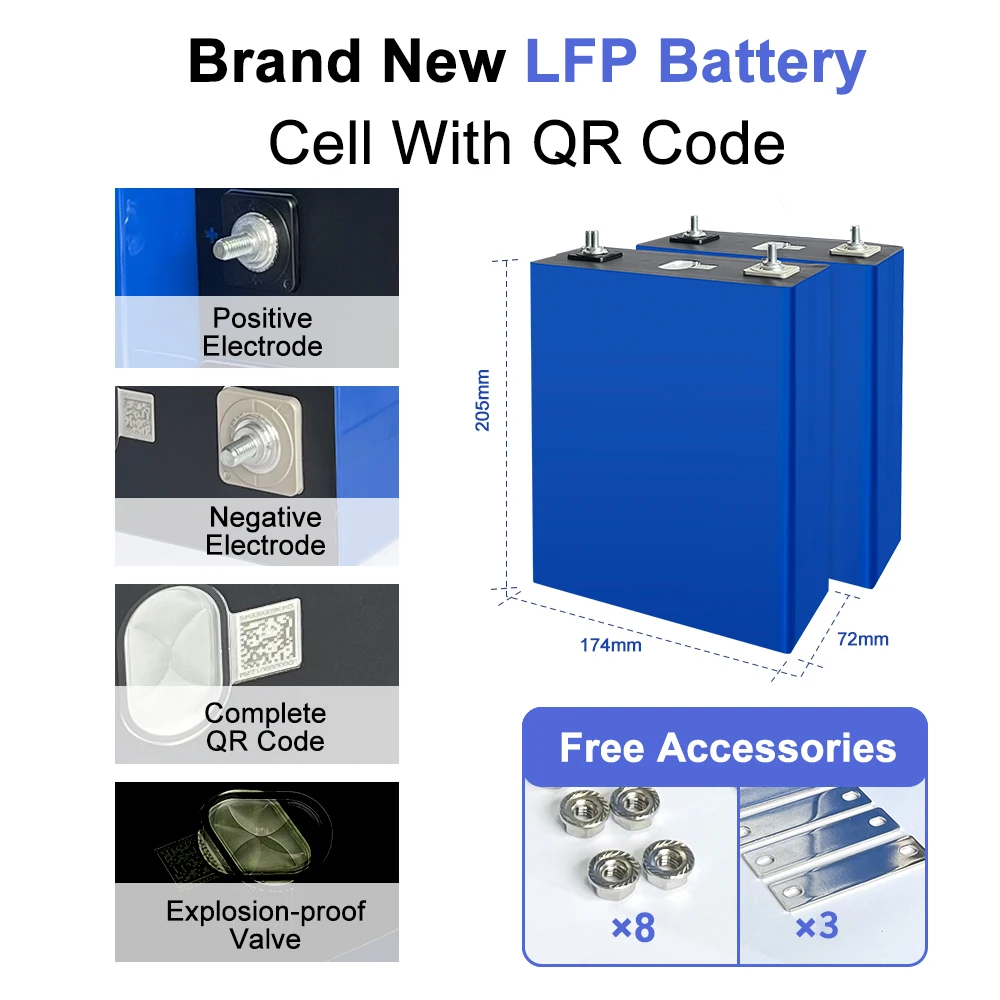 

4-32pcs DDP Shipping Lf280k V3 Battery EVE 320ah 3.2v 280ah Cells Lithium Ion De Cell Lifepo4 Batteria for solar street light Rv