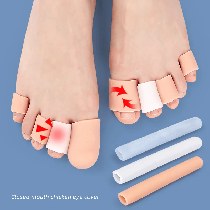 2Pcs=1Pair Feet Corrector Finger Corrector Insole Soft Gel Silicone Tube Bunion Toe Finger Separator Divider Protector Foot Care