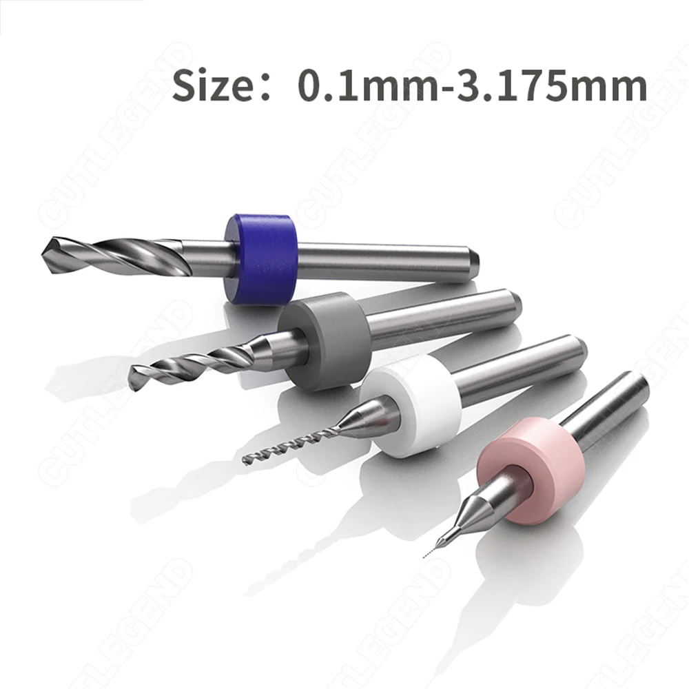 10pcs/set 0.1-1.0 0.3-1.2 0.5-3.0mm PCB Mini Drill Bit Tungsten Steel Carbide for Print Circuit Board CNC Drill Bits Machine