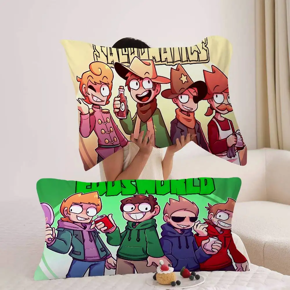 

Animated Eddsworld Pillow Towel Made of Polyester Non-slip Cartoon Style Breathable Washable Pillowcase for Home Use