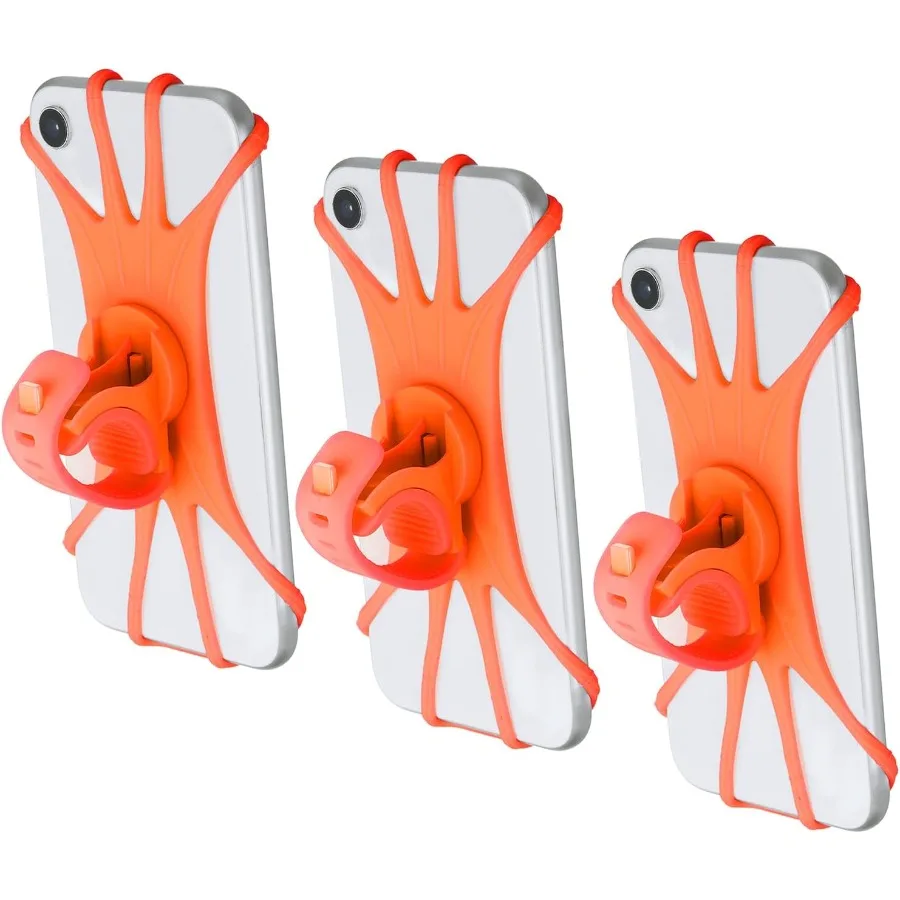 

3Pcs Bike Phone Mount 360 Rotation Silicone Motorcycle Phone Holder for 36.5 Phones Adjustable Phone Mount for Motorcyc
