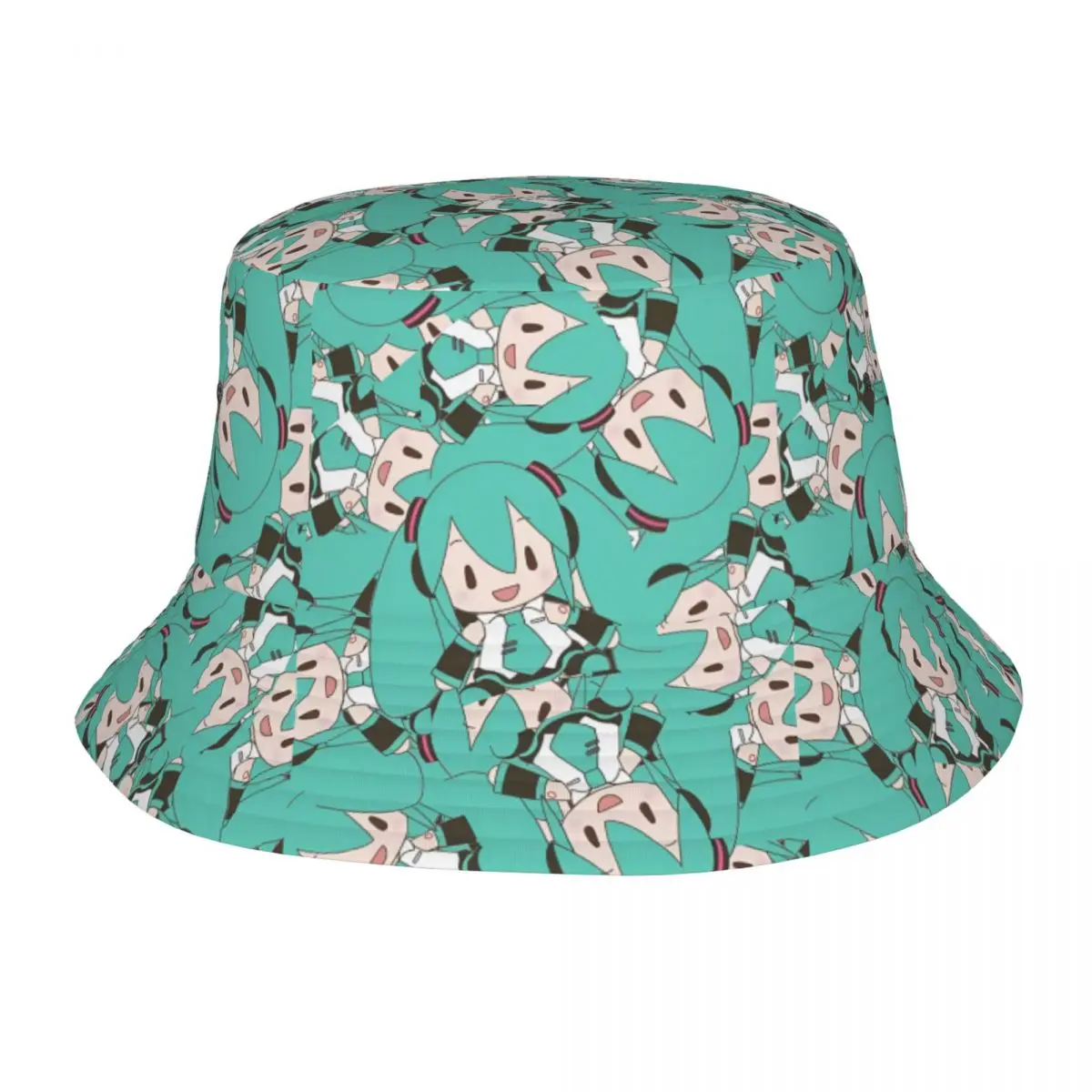 

Custom Custom H-Hatsuned M-Mikus Anime Bucket Hats for Women Men Printed Summer Beach Sun Fisherman Cap