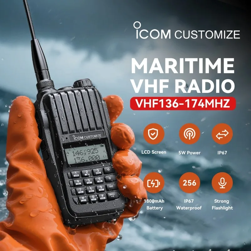 

Walkie Talkie Marine Radio Maritime Portable Intercom VHF Handheld Waterproof Transceiver Two Way Radio
