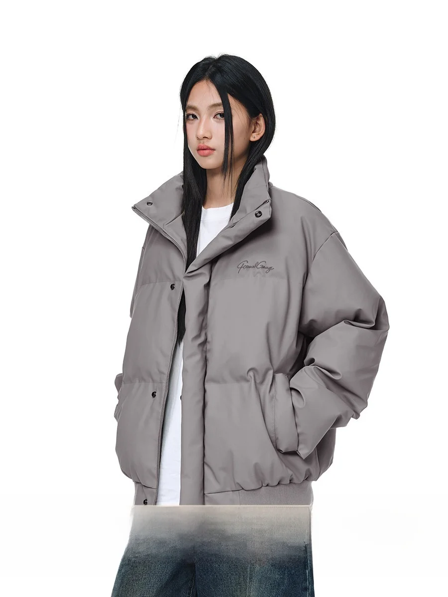 

Cleanfit ort Cotton Jaet Loose Bread Sle PU Leather Youth Faion Autumn Winter Casual Home Wear Zipper Closure Long Sl...