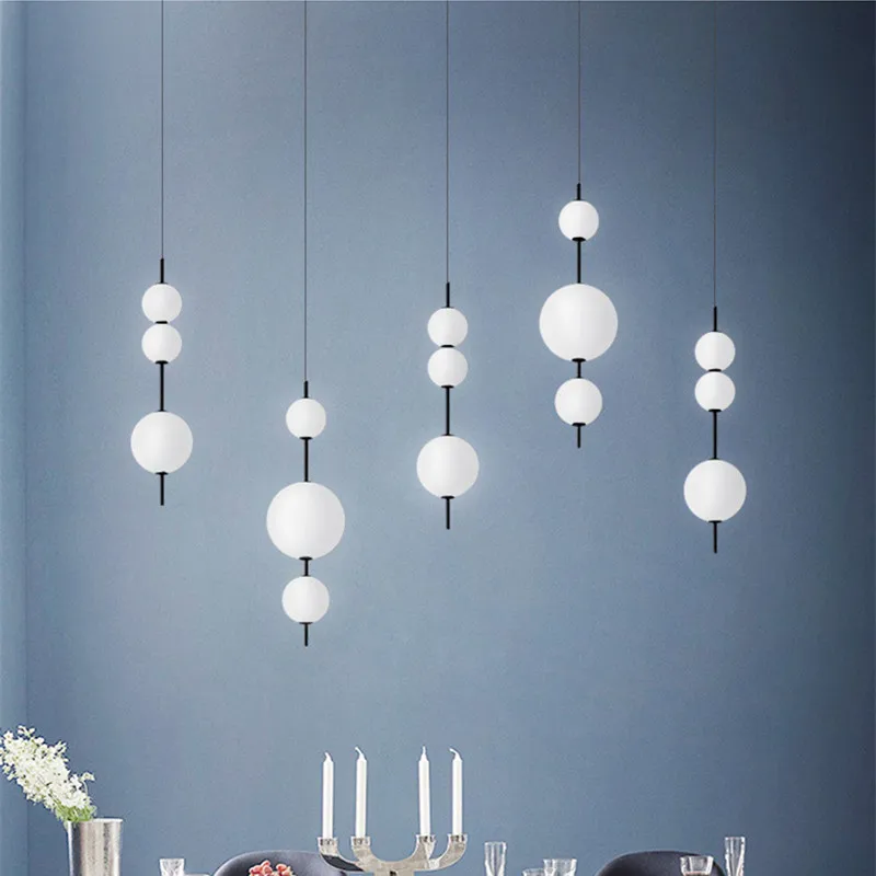 Modern LED Glass Pendant Lamps Candied Fruit Hanging Lamps Light Fixtures Nordic Restaurant Chandeliers Kitchen Accessories