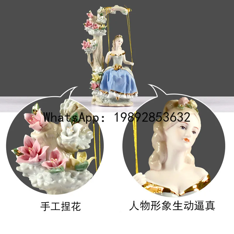 PYJ European ceramic handicrafts decoration court swing western women's living room TV cabinet ornament
