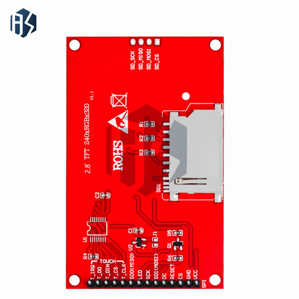 2,8" 240x320 SPI TFT LCD Serial Port Modul mit PCB Adapter Micro SD ILI9341 / ST7789V 5V/3,3V 2,8 Zoll LED Display für Arduino