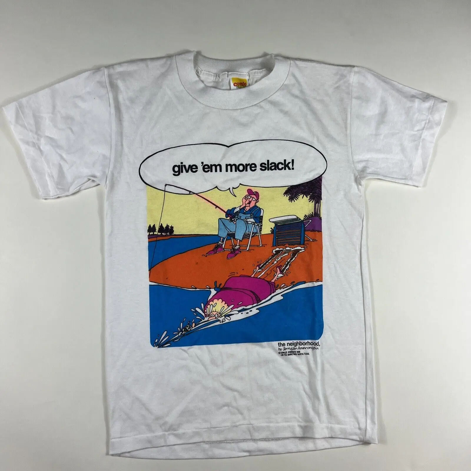 Vintage 1988 Give Äò Äòem More Slack T Shirt S The Neighborhood Fishing Art