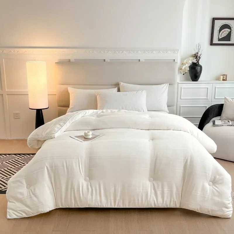 New solid color simple soybean quilt spring and autumn three-dimensional thickened warm winter quilt available in all seasons