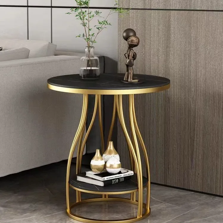 Minimalist side table, light luxury, simple modern Nordic small round table, sofa, slate small coffee table, side cabinet