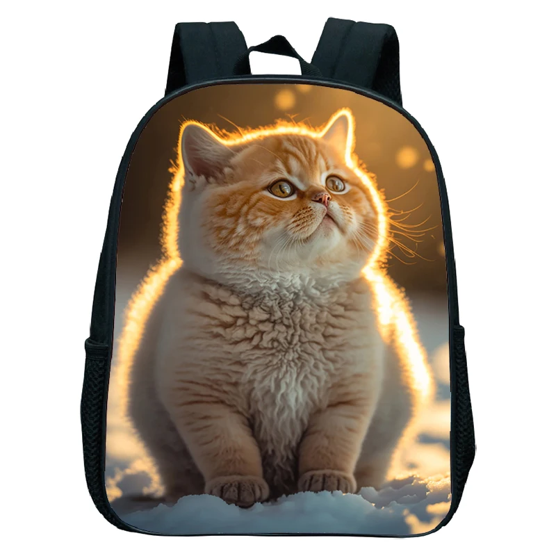 Cute Cat Print Backpack For Preschool Children Kitten Pattern School Bags Lightweight Boys Girls Kindergarten Backpack Kids Gifs