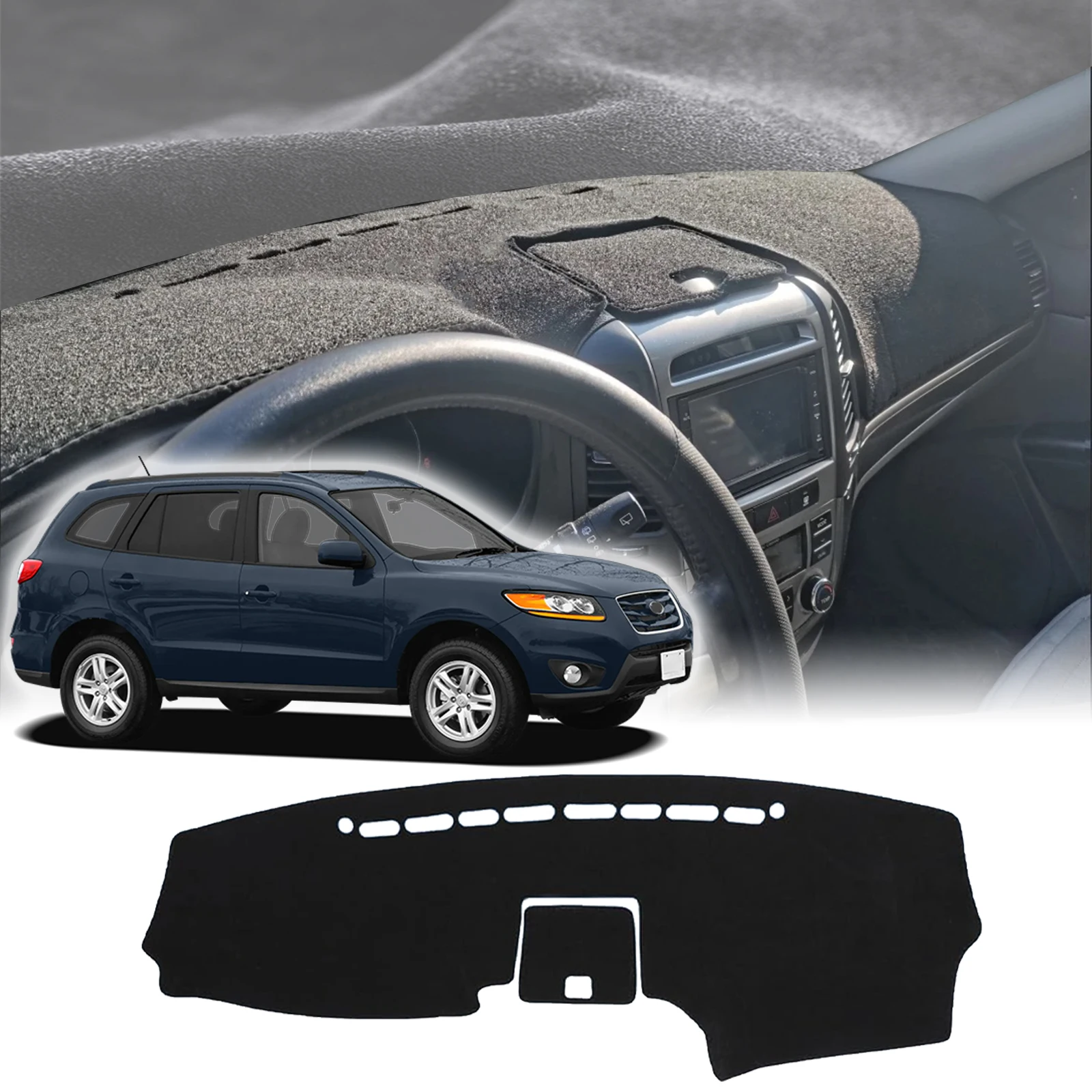 

fit for Hyundai Santa Fe Santafe 2007 2008-2012 Dashmat DashMat Sunshade Dashboard Cover Pad Protective Carpet Car Accessories