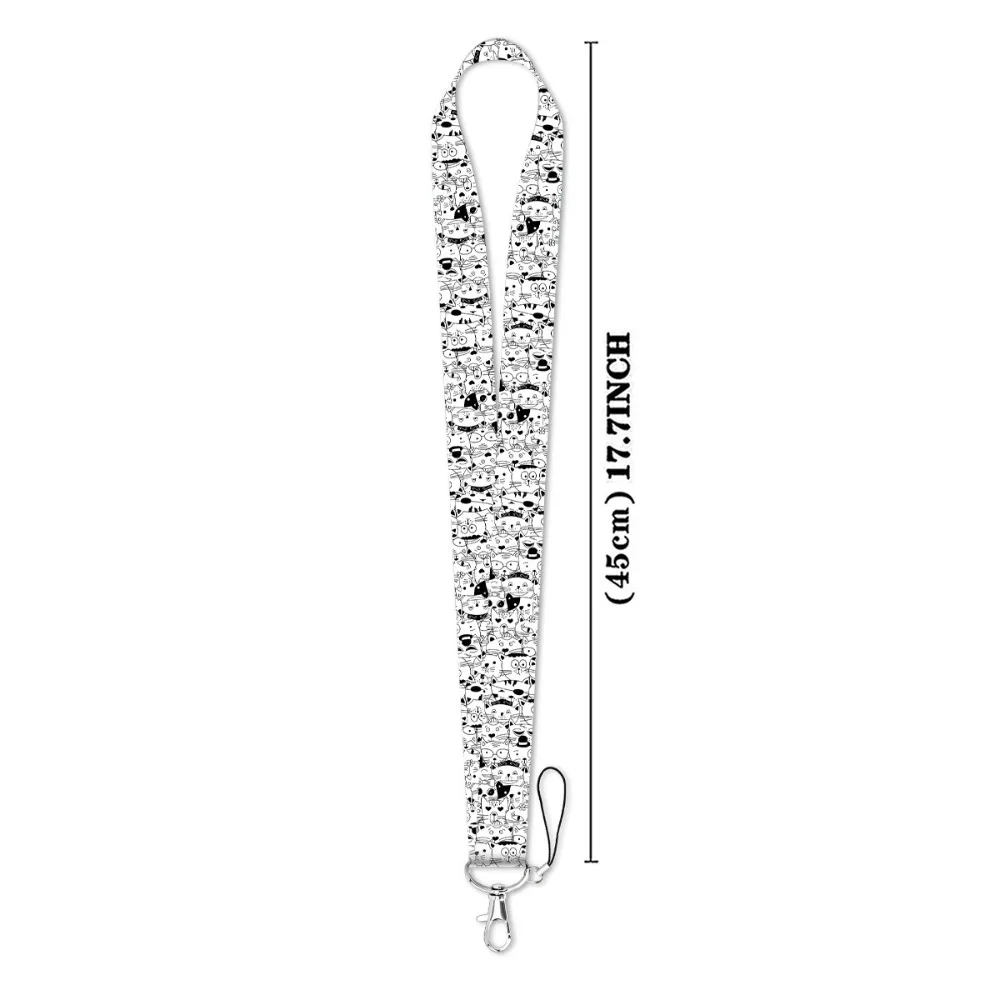 Cute Cat Paw Cat Credential Holder Keychain Keyring Accessories Gym Phone Straps Keys Neck Strap Hang Rope Phone Straps Keychain