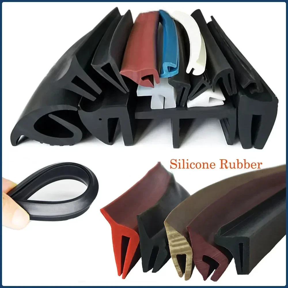 

1/2/3/5m F U H Corner Shape Edge Banding Sealing Strip High Quality Silicone Rubber Door Window Seal Strip Car Glass Metal Panel