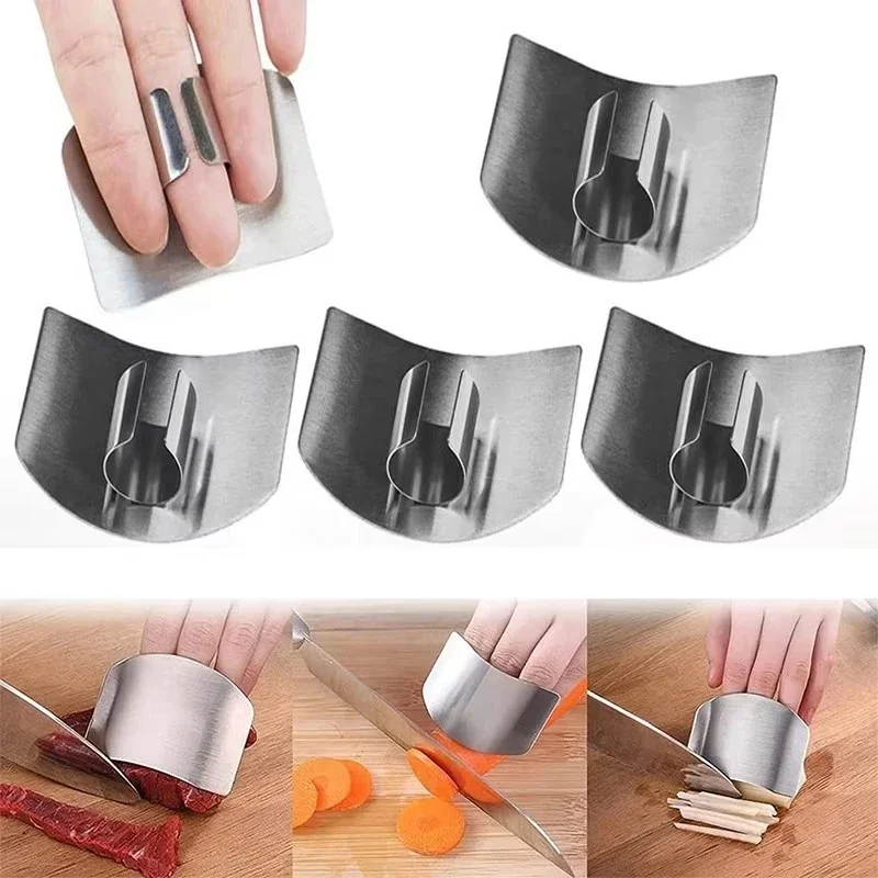1-6pcs Kitchen Tool Accessories Stainless Steel Finger Guard Safety Cut vegetables Hand Guard Kitchen Tool Finger Protector Tool