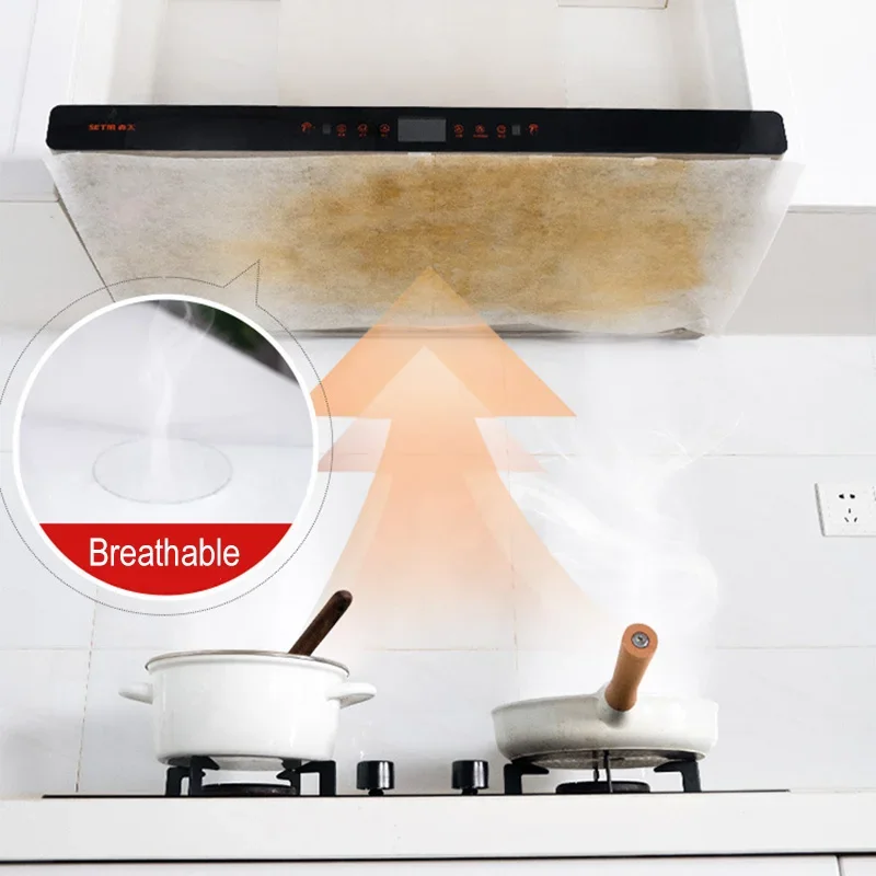 

5/10M Disposable Hood Oil Filter Paper Non-woven Cooker Hood Extractor Fan Filter Kitchen Hood Grease Anti Oil Cotton