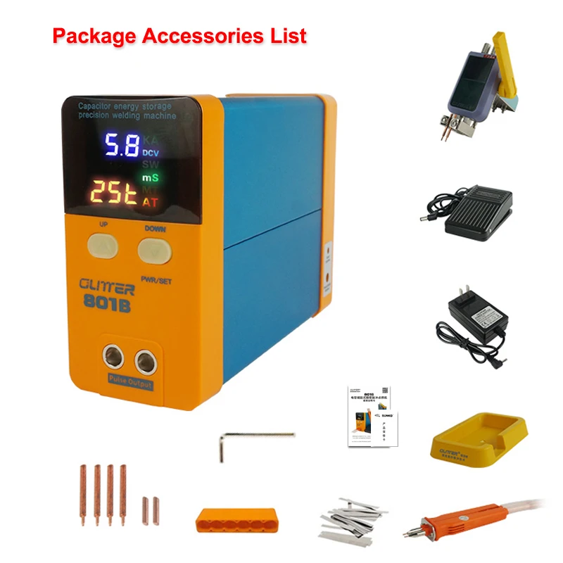 Welding Machine MN11.6KW 801B 801A Storage Capacitor Battery Spot Welder LED Digital Display 100~240V Portable Spot welding pen