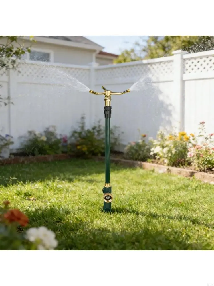  Expandable Metal 3 Arm Sprinkler With 360 Degree Motion For Uniform Garden And Lawn Irrigation