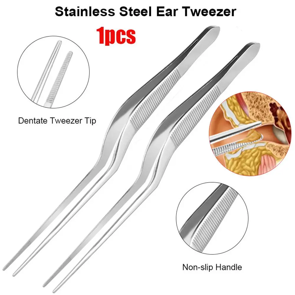 Portable Silver Ear  Wax Removal Stainless Steel Nose Clip Nail Clip Ear Care Tools Ear Cleaning Clip Ear Tweezer