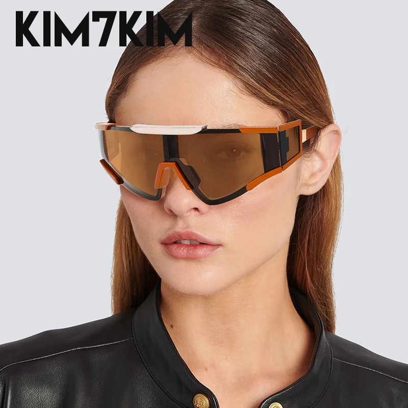 Oversized One Pieces Punk Sunglasses Women 2000's Windproof Y2k Sports Goggles Men Fashion Luxury Brand Mask Sun Glasses Unisex