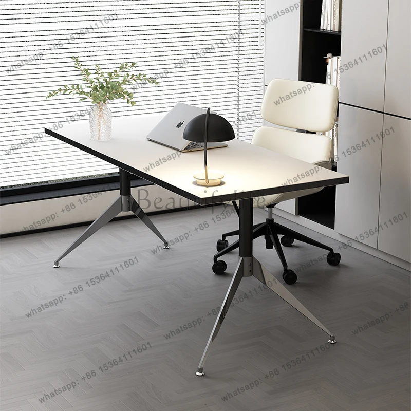 computer desk desktop home dining table Nordic medieval simple oval conference table Bauhaus workbench