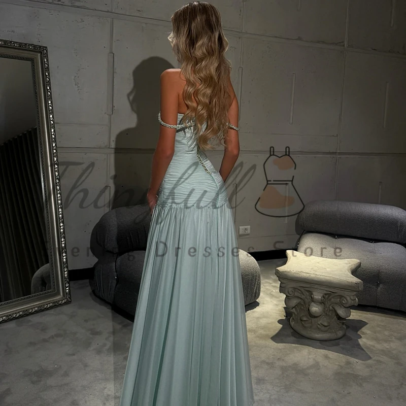 Thinyfull 2026 A-Line Prom Evening Dresses Saudi Arabia Sweetheart Beadings Party Dress Women Cocktail Prom Gowns Customized image 3