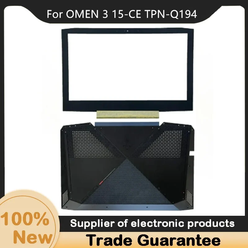 Moldura LCD para HP OMEN 3 15-CE TPN-Q194, EAG3A002010, sem almofadas de borracha, inferior, novo