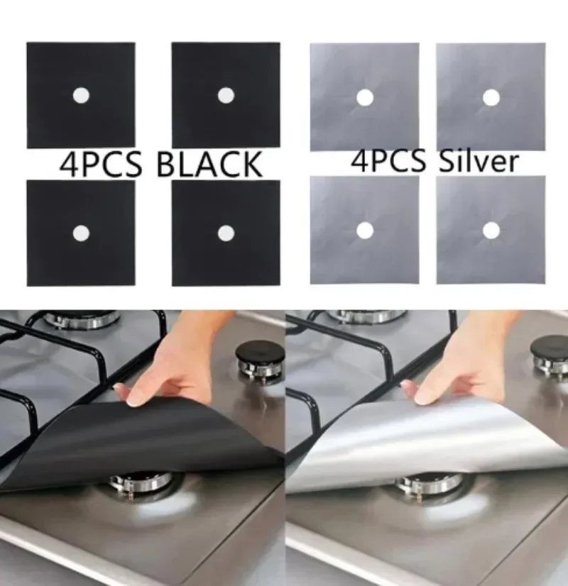 1/4PC Stove Protector Cover Liner Gas Stove Protector Gas Stove Stovetop Burner Protector Kitchen Accessories Mat Cooker Cover